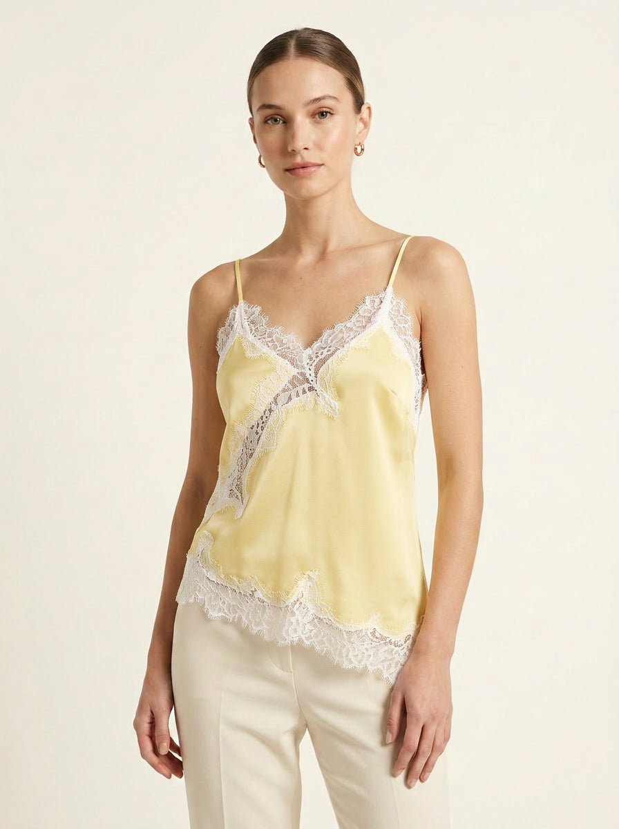 Butter yellow lace camisole